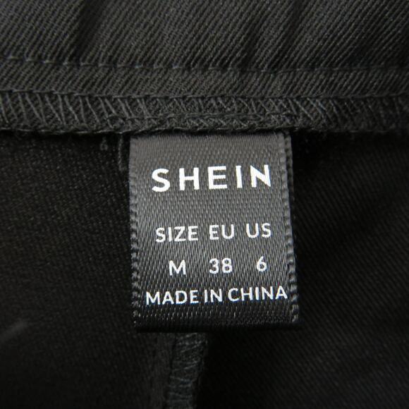 Shein Essnce Black High Rise Wide Leg Trousers Dress Pants Medium High Waist - Picture 5 of 7